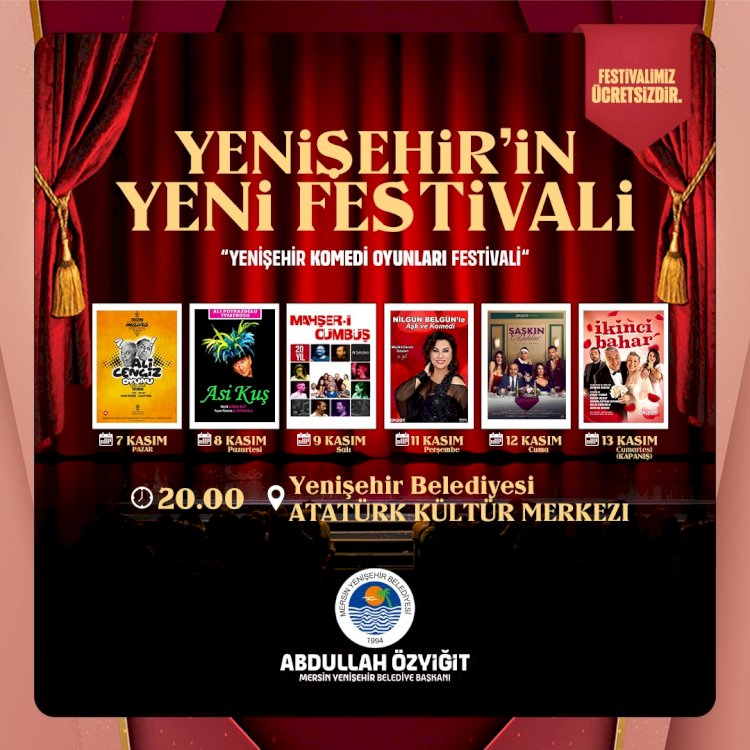 Yenişehir Komedi Oyunları Festivali başlıyor